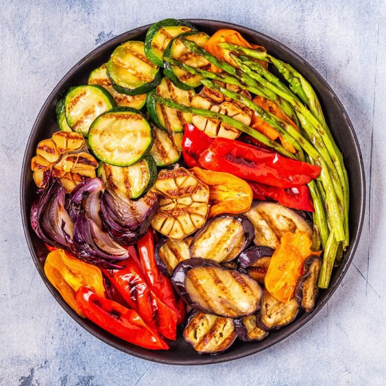 Légumes grillés à la plancha & vinaigrette citronnée